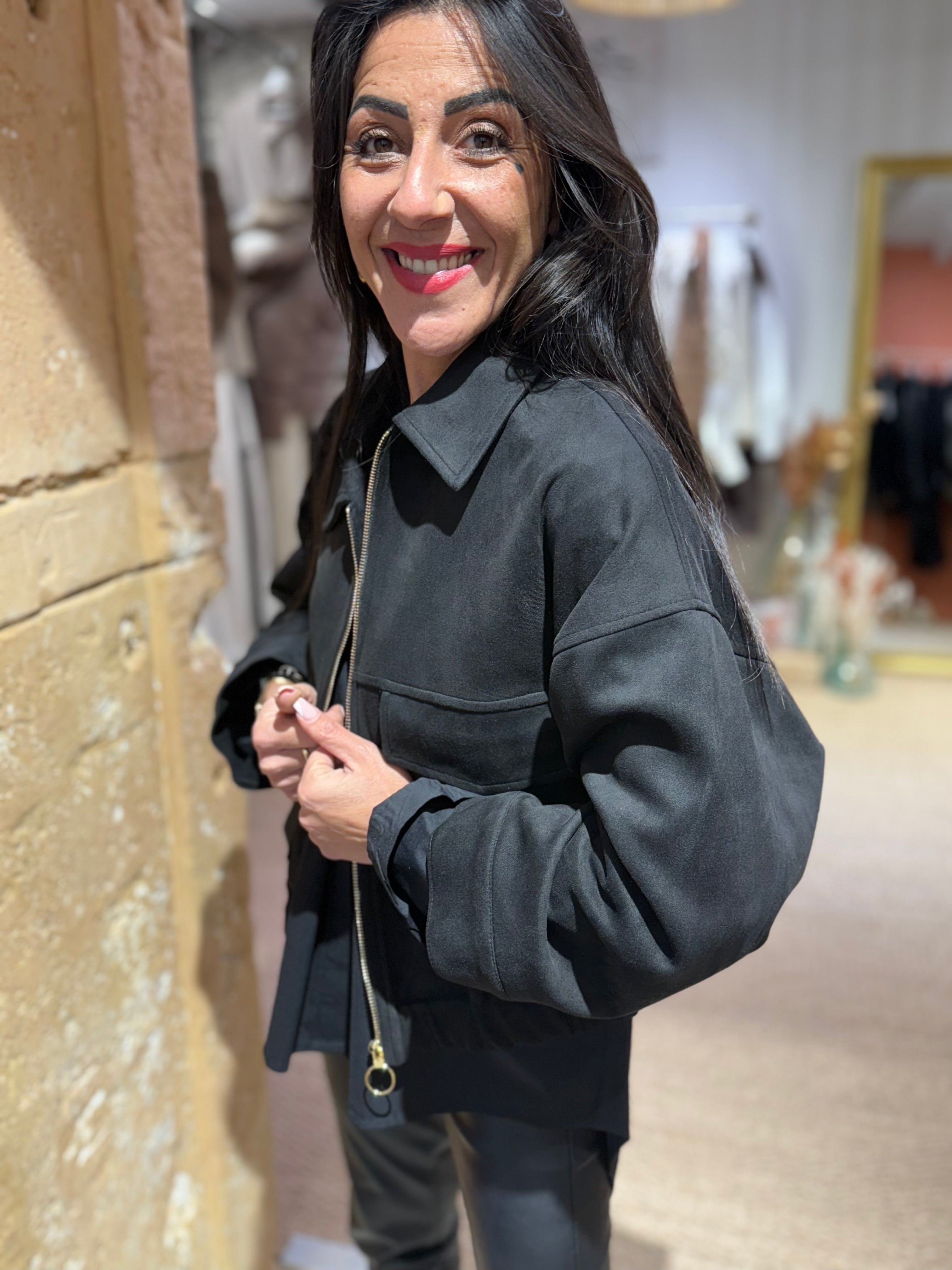 Veste Suedine - Noir ou Choco