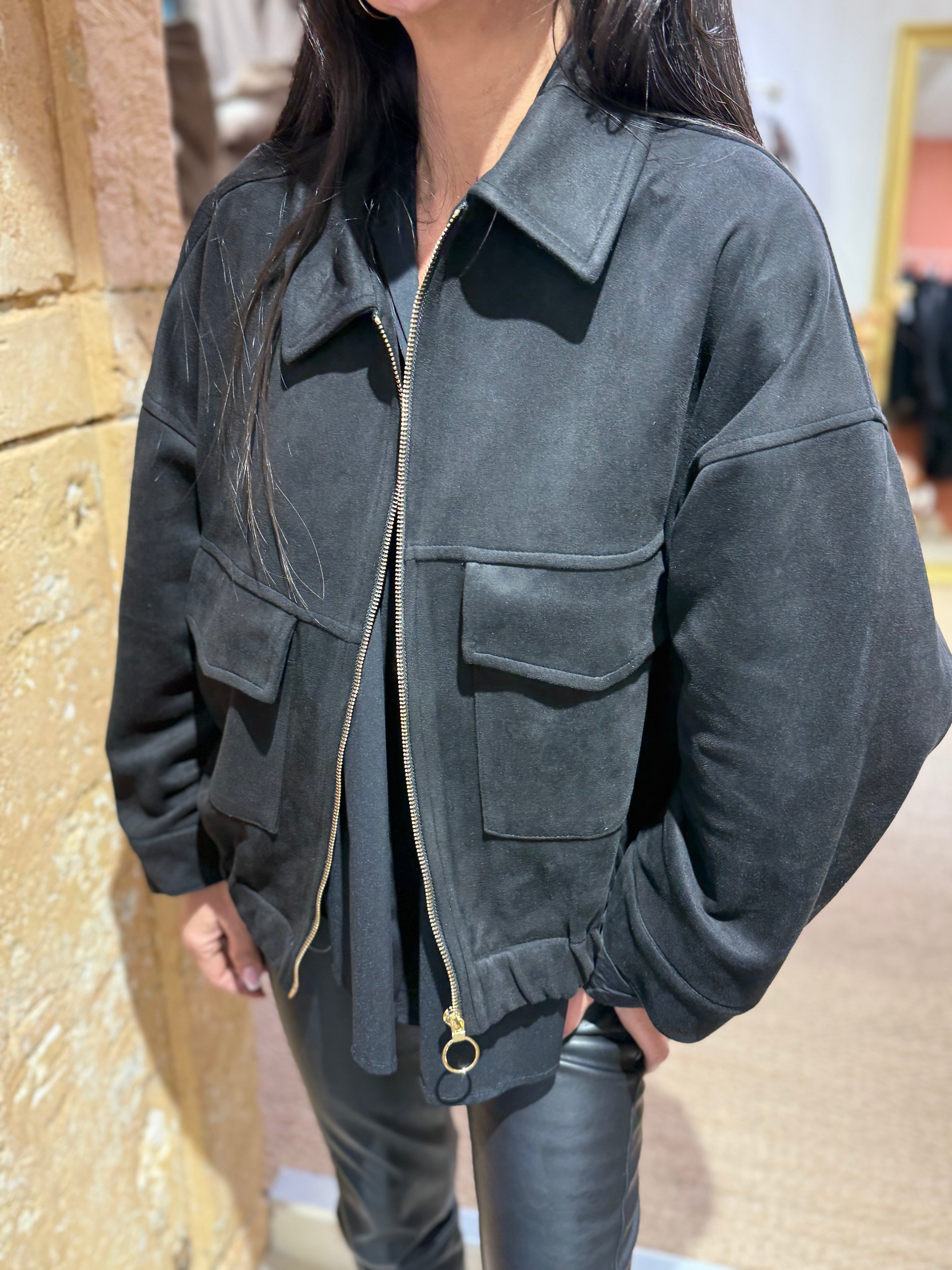 Veste Suedine - Noir ou Choco