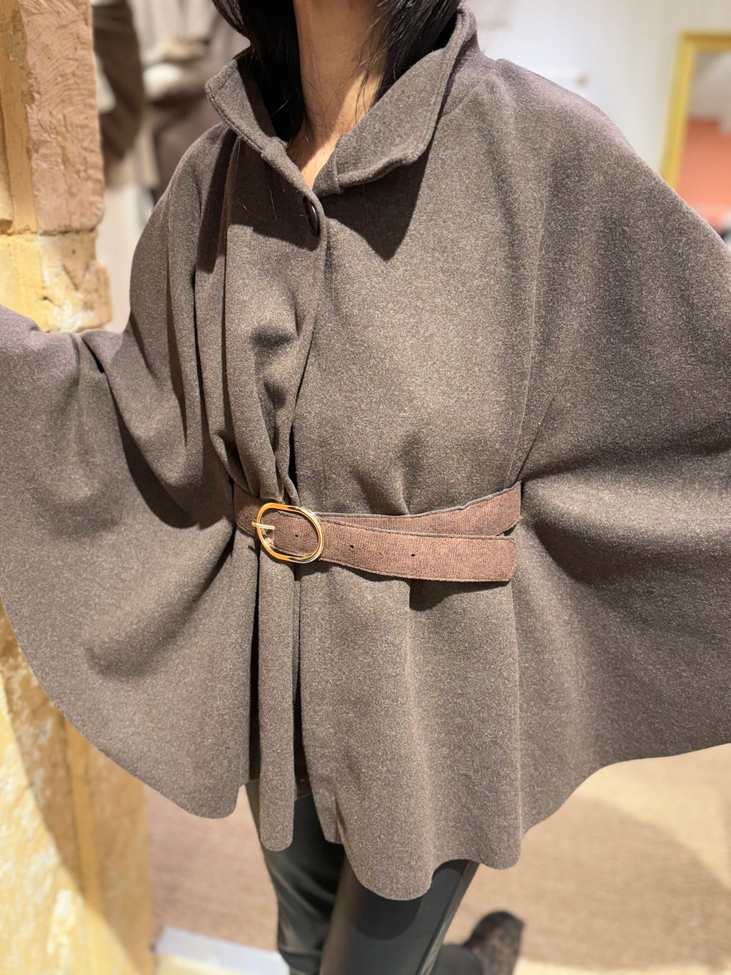 Cape Ceinture - Beige et Choco