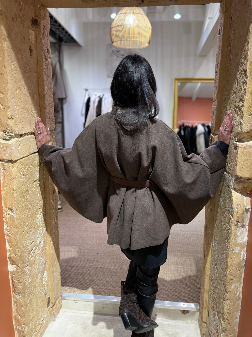 Cape Ceinture - Beige et Choco