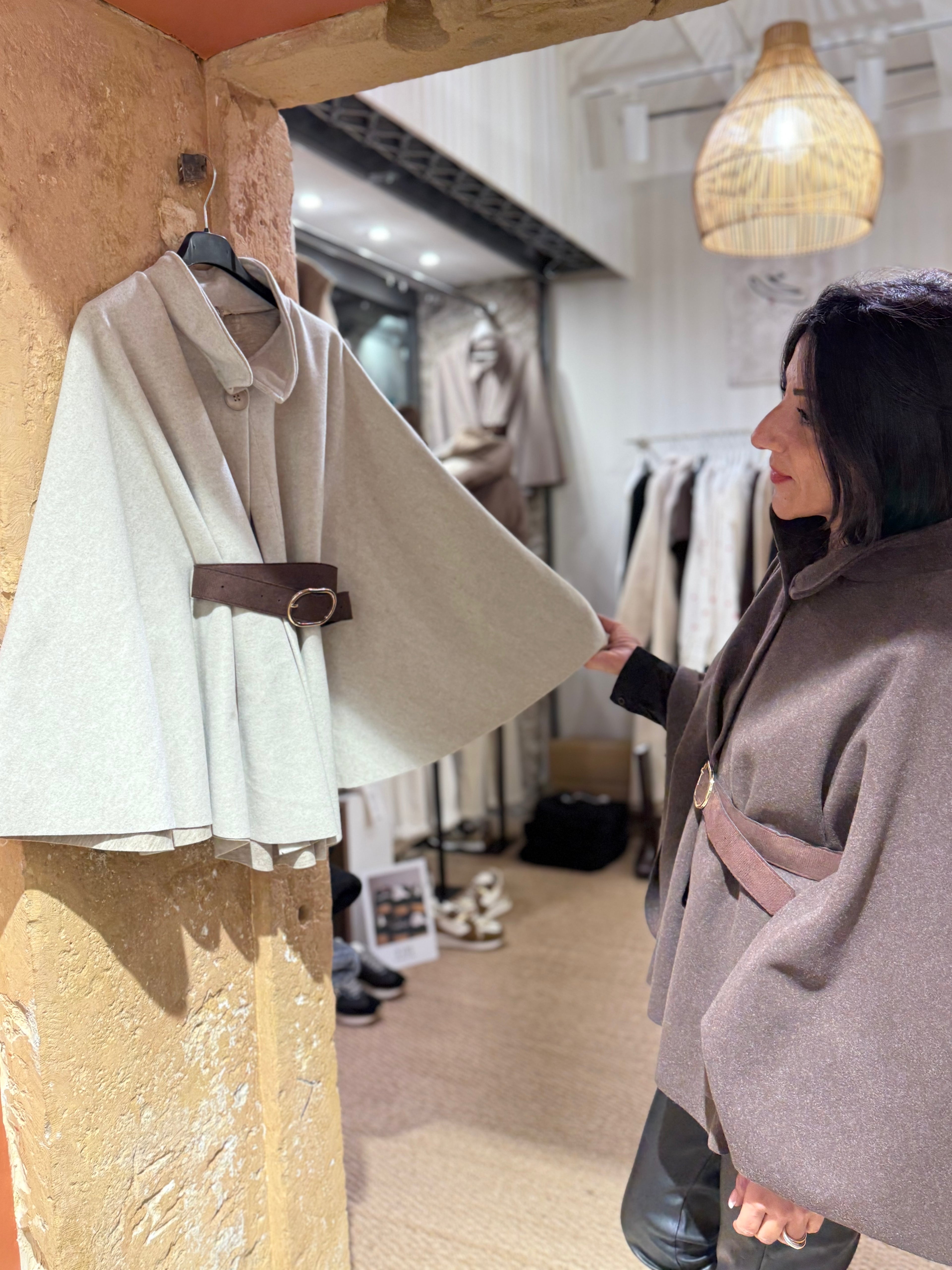 Cape Ceinture - Beige et Choco