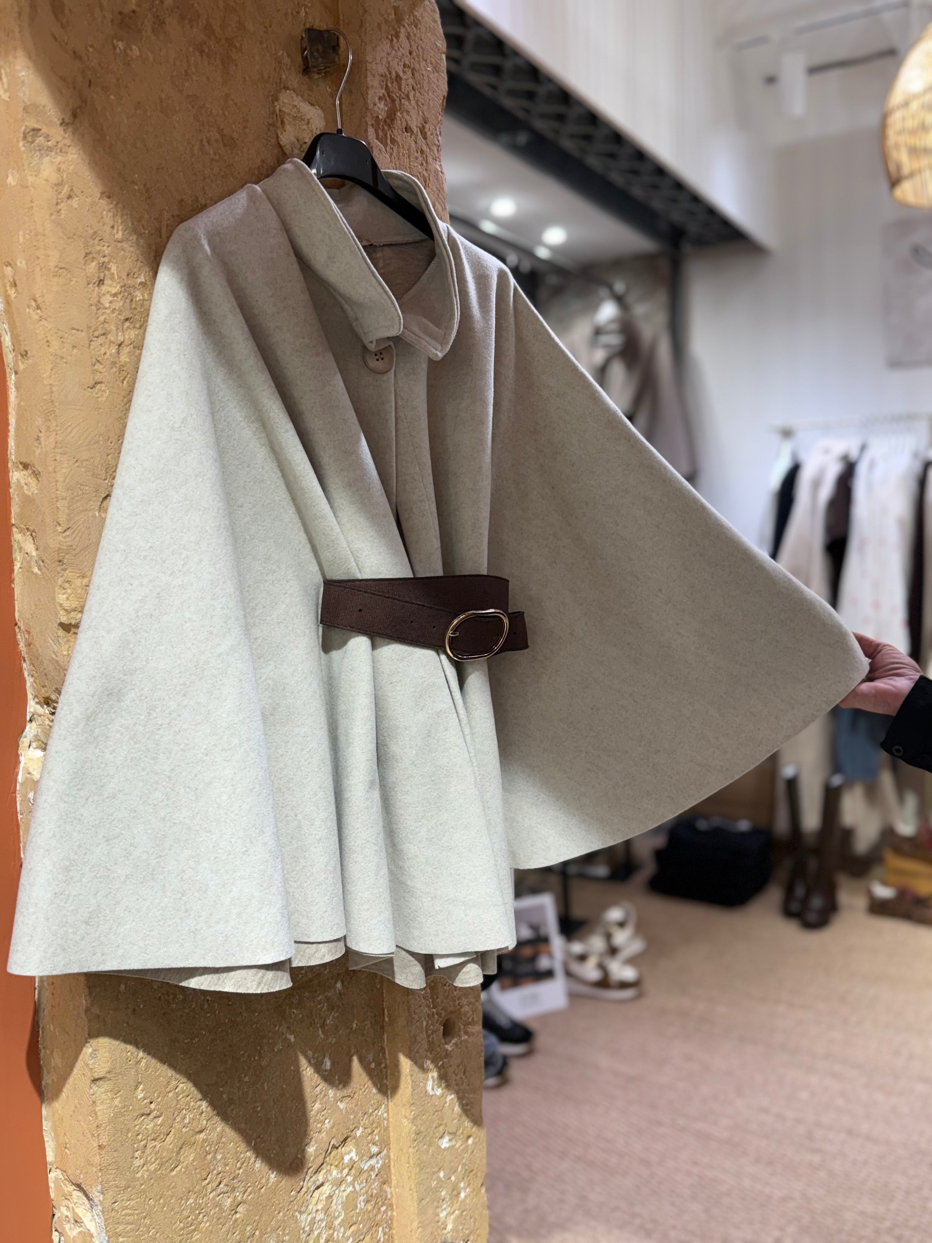 Cape Ceinture - Beige et Choco