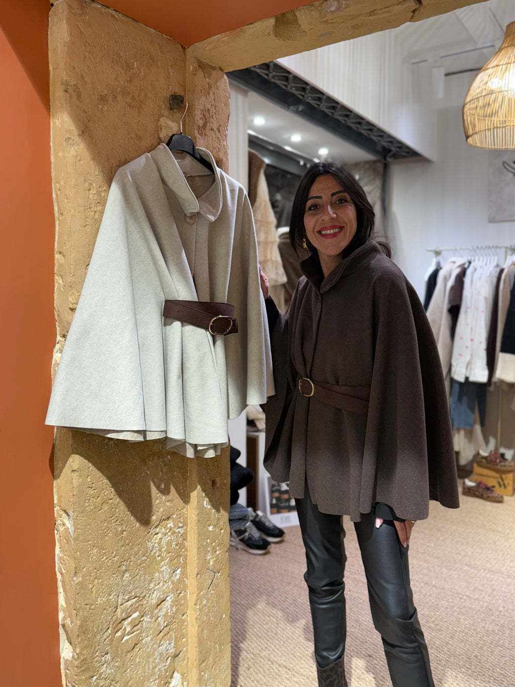 Cape Ceinture - Beige et Choco