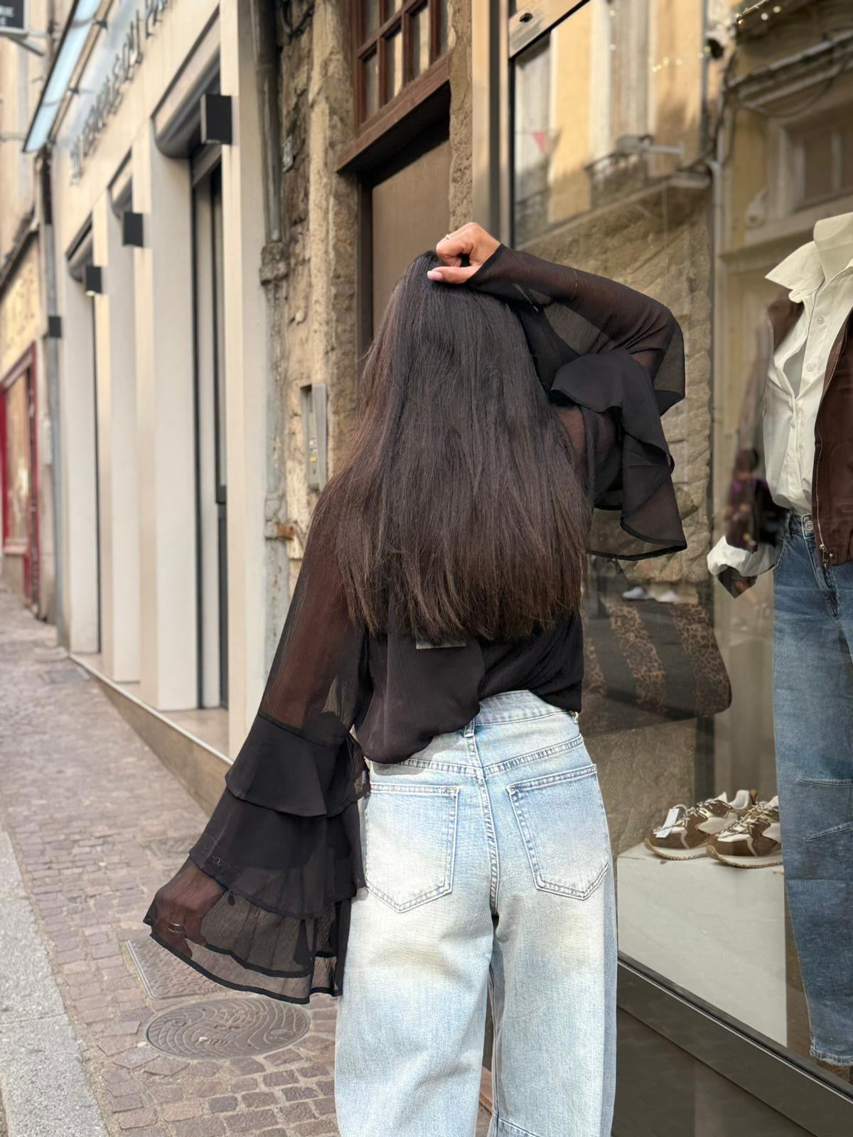 Jeans Droit Bleu Ciel
